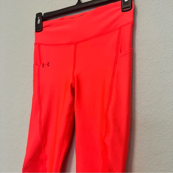 NEW Under Armour athletic compression tights leggings Heatgear Orange women’s XS - Picture 6 of 7
